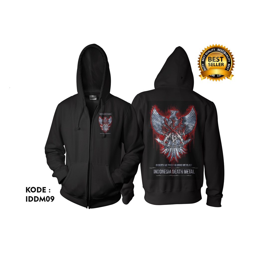 jaket indonesia death metal style jaket hoodie zipper iddm09