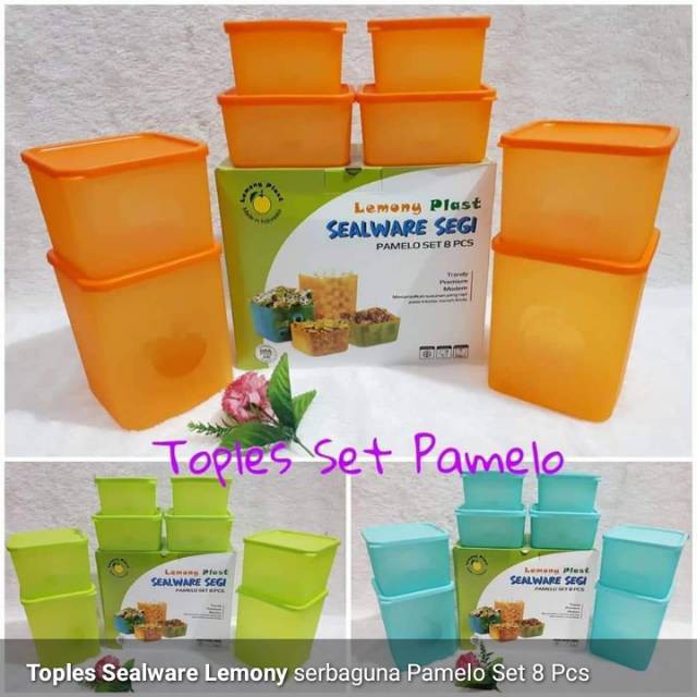 [ TOPLES ] LEMONY PLAST SEALWARE SEGI PAMELO SET 8pcs