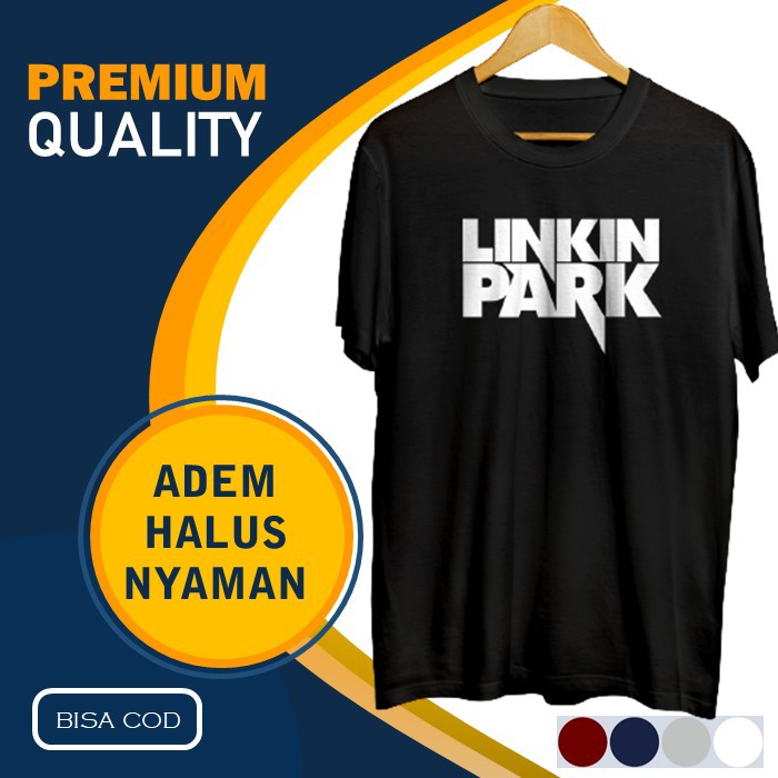 Kaos Pria Distro Polos Oblong Hitam Keren Murah Baju Pria Linkin Park Fnt