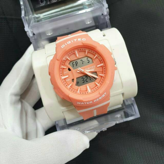 Jam Tangan Wanita Sport Digitec DG 3116T Peach Original Anti Air Bisa COD