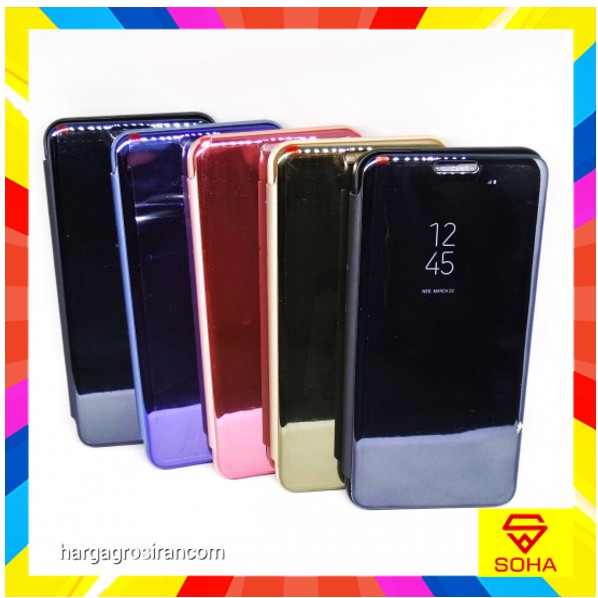 Flip Cover Samsung S10 Biasa Full View Stand / Clear Cover Stand