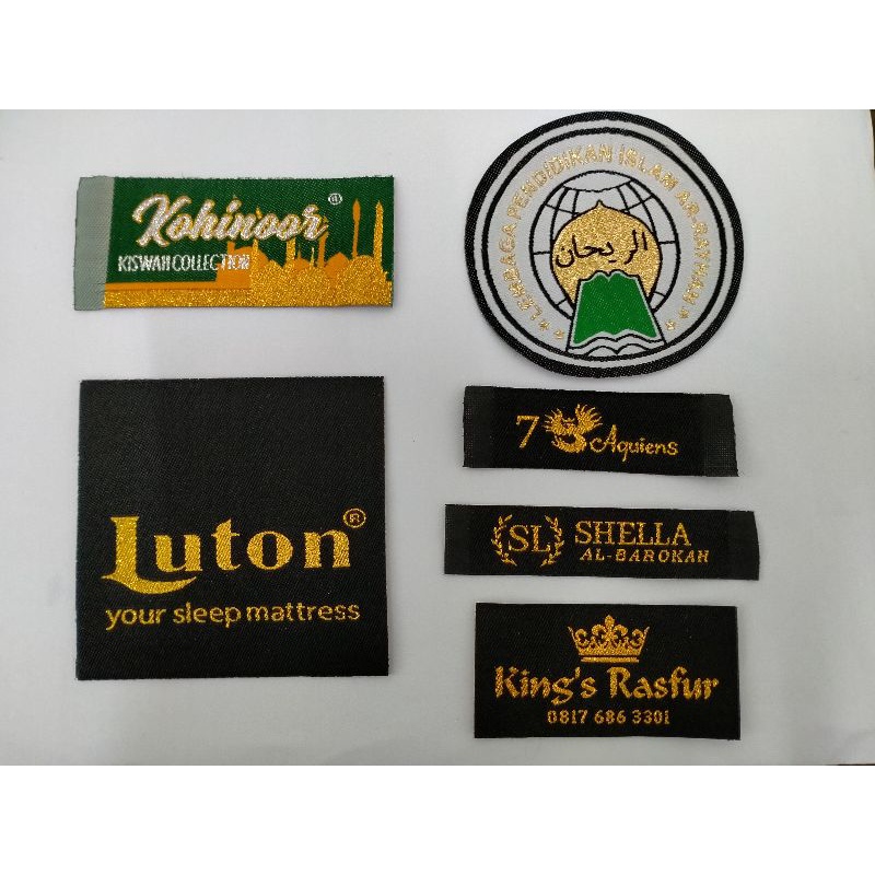 

LABEL HIJAB / LABEL WOVEN / LABEL DAMASK / KHUSUS BENANG METALIK