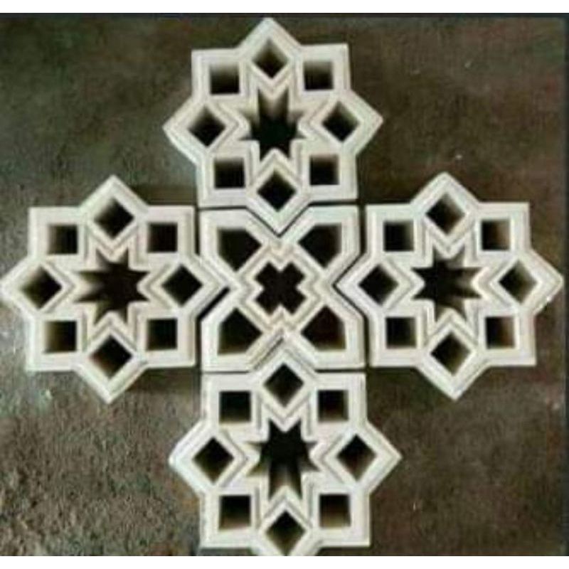 roster/beton/modern/minimalis/lubang angin/roster motif gear putih