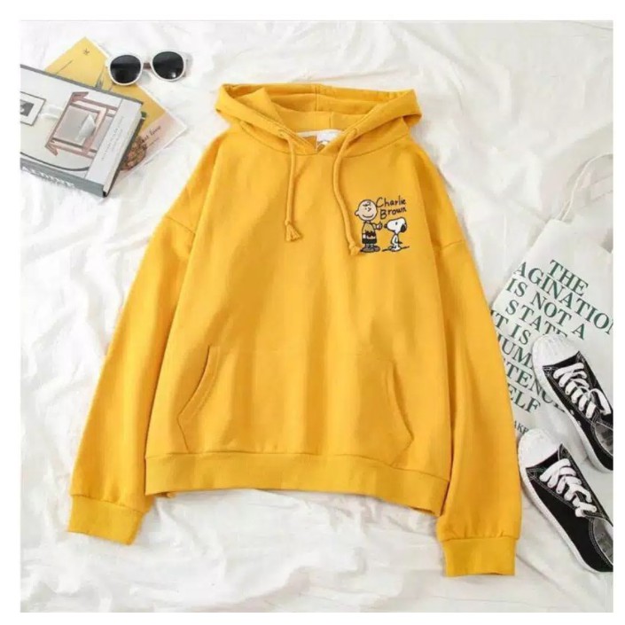 HOODIE UNISEX CHARLIE BROWN TEBAL PREMIUM TERBARU,