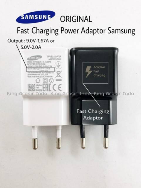 Batok Kepala Charger Samsung Original 100% Fast Charging Type Note4 Note 4 5 8 9 S7 S8 S8+ S9+