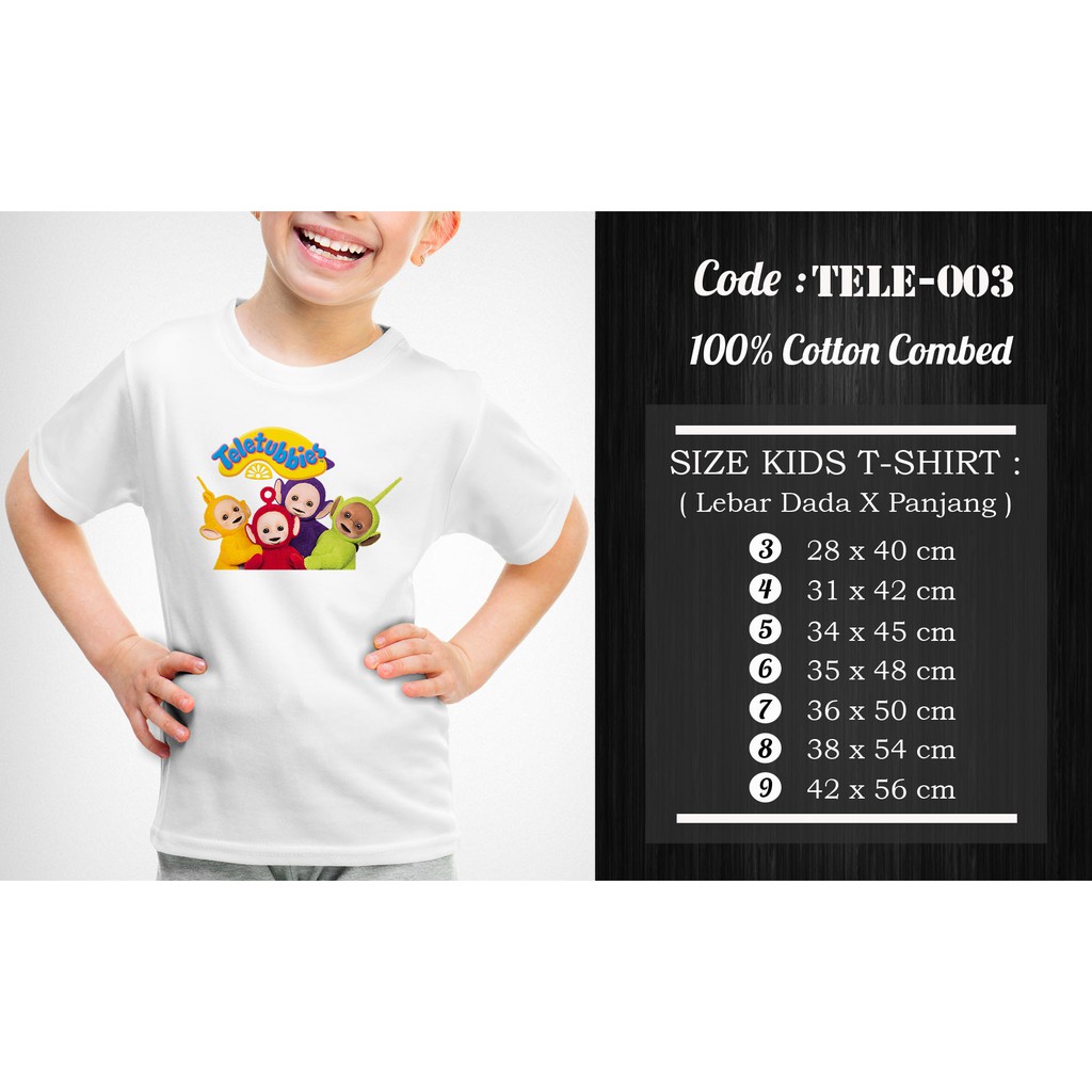 [FREE NAMA !!] Kaos Anak &amp; Family Teletubbies 100% COTTON PREMIUM