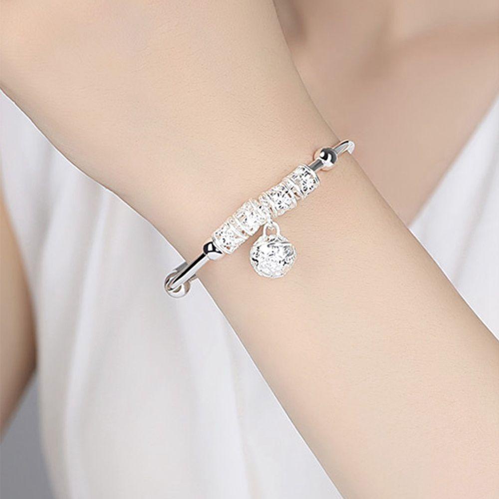 R-flower Silver Plated Gelang Wanita Elegan Charm Bola Lonceng Liontin