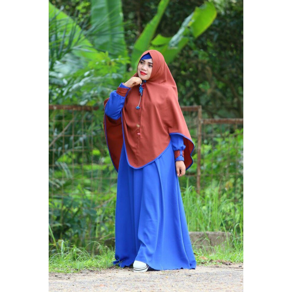 [Hizfa] Aulia Fashion Set Gamis Shalimar Biru Elektrik Sale