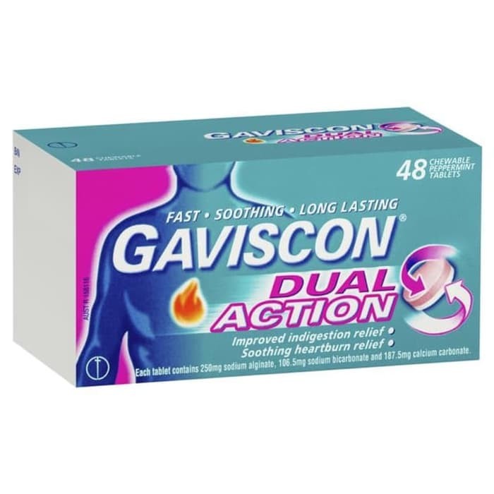 Gaviscon Double Action Obat Maag 48 Tabs ORI