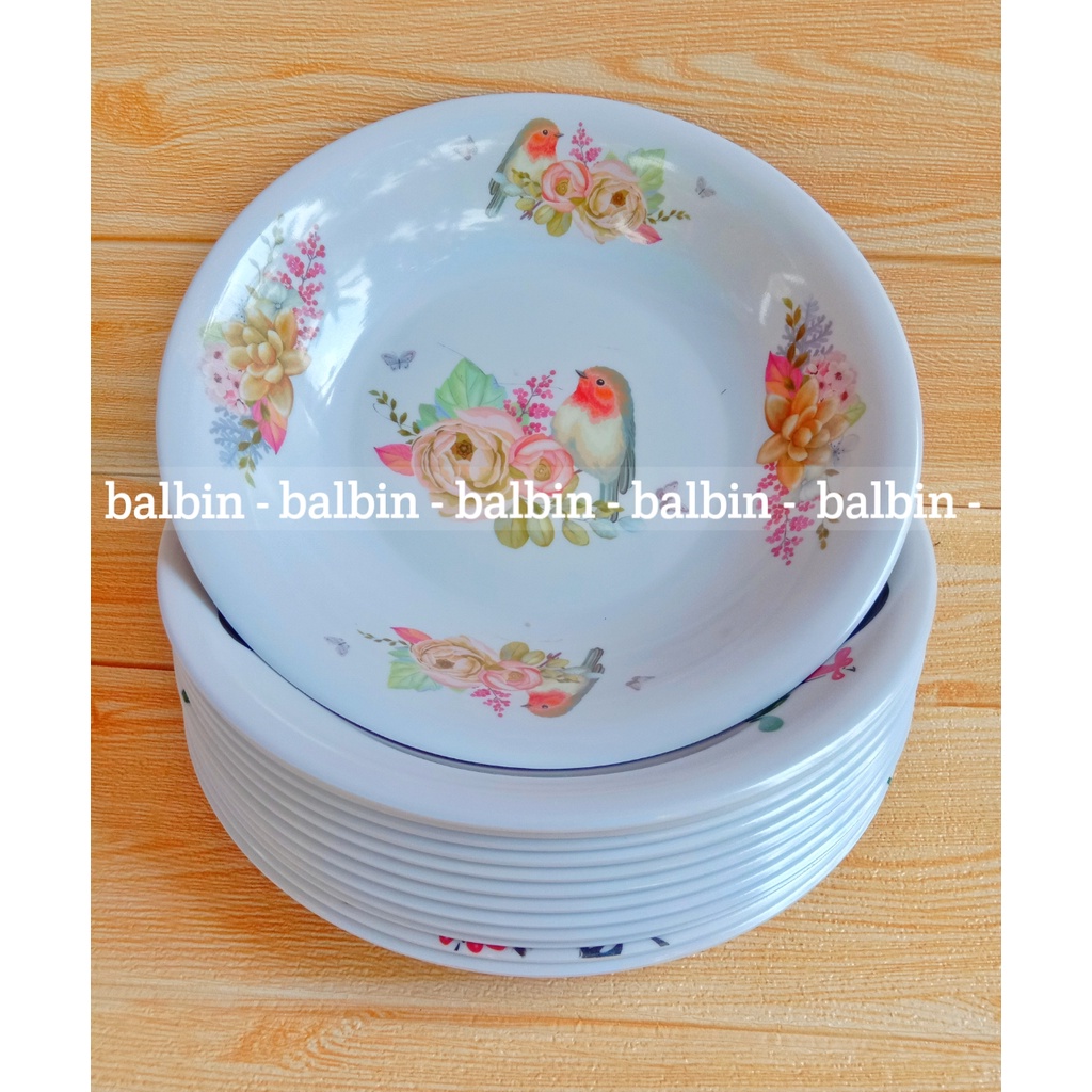 balbin - 3 PIRING MELAMIN 9.INCHI/PIRING MAKAN MELAMINE 9.INC/PIRING MAKAN CEKUNG/PIRING MOTIF FLORA TERBARU-K.A.N - MELAMINE WARE