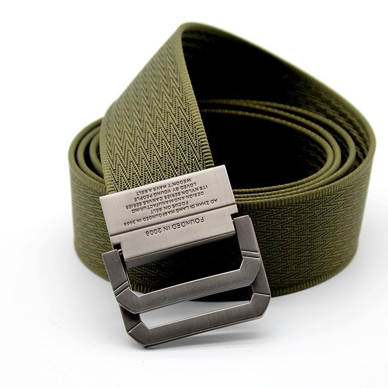 Rhodey Craftman Tali Ikat Pinggang Pria Canvas Buckle Belt - B1030 - Green