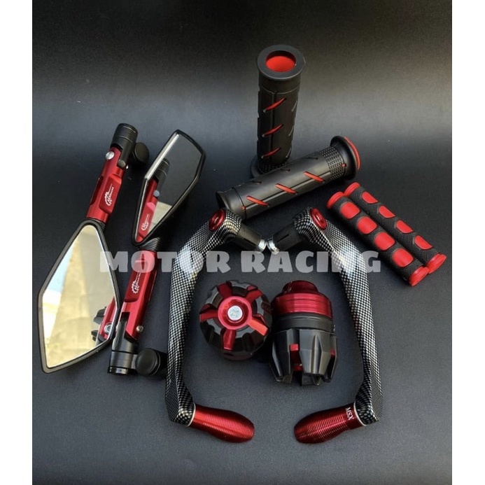 Spion Motor Tomok V2 Proguard Sabit Handgrip Domino Sisik Jalu As Roda Free Karet Handle Rem Universal