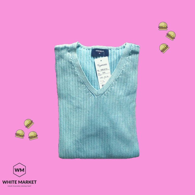 Knit Baby Blue UNIQLO. BAJU IMPORT DAN EKSPORT HARGA MURAH ORIGINAL