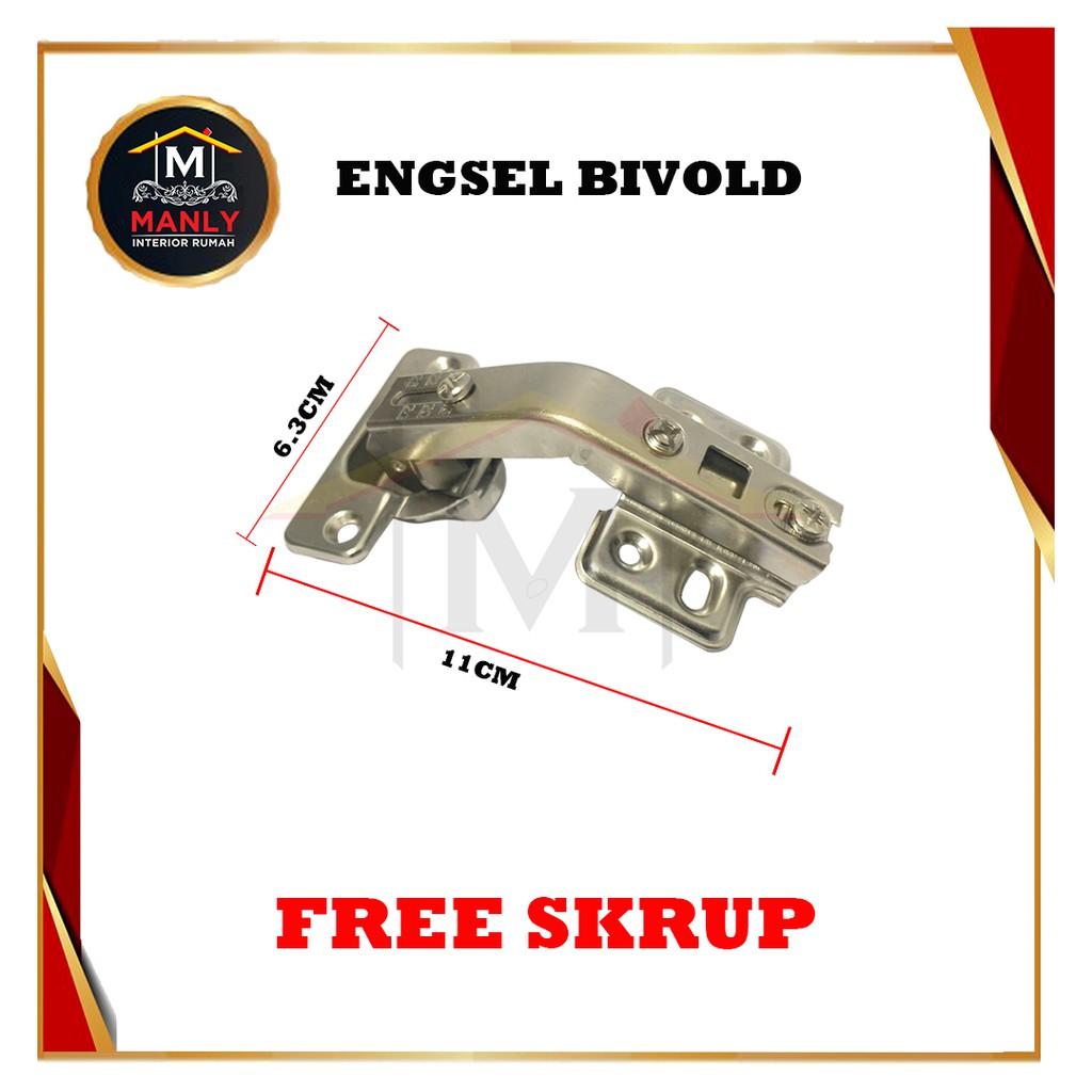 Engsel Bivold/ Engsel Sendok Pintu Sudut Bifold/ Bivold Pasangan Engsel Buaya 180 Derajat Isi ( 1Pcs)