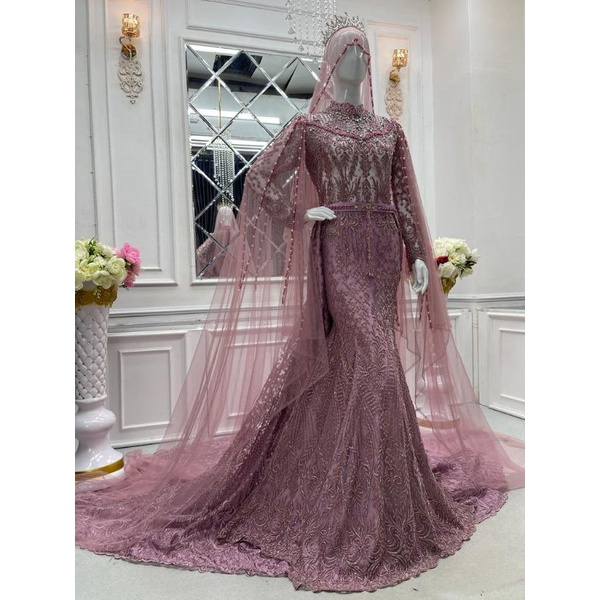 kebaya pengantin slim/ duyung full Payet/