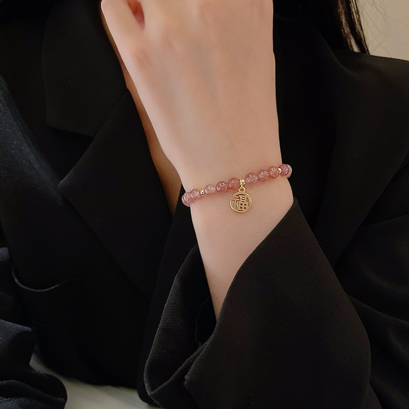 Gelang Kristal Strawberry Untuk Wanita