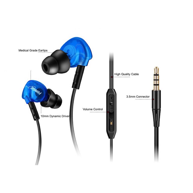 FONGE S500 WITH MIC SPORT IEM EARPHONE BASS OVER EAR DESIGN HEADSET