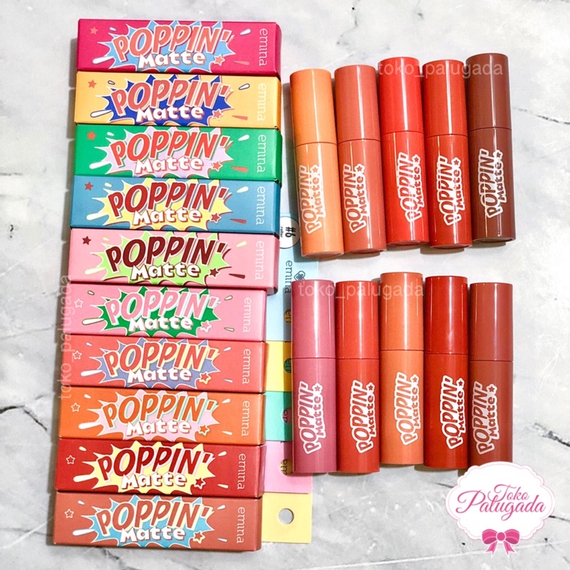 Emina Poppin Matte - Emina Poppin’ Matte Lipstick - Poppin matte 90s Edition - Emina Poppin Matte Chatime - Emina Chatime - Emina x Chatime