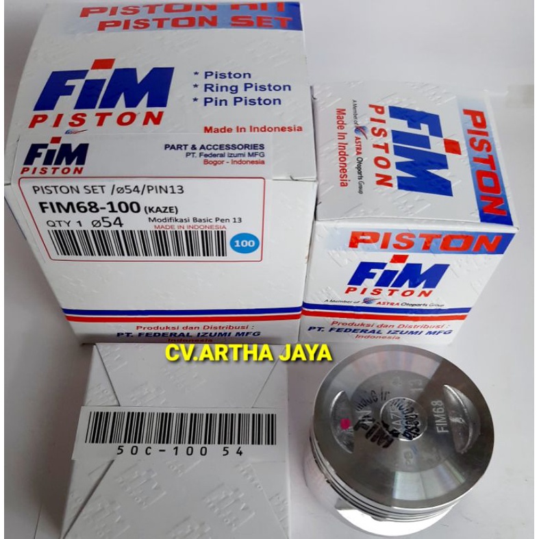 PISTON KIT FIM FIM68 KAWASAKI KAZE / KAZE R ( 53 / 53,5 / 54 / 54,5 / 55 ) ( STD / 050 / 100 / 150 / 200 ) ( PEN 13 / PIN 13 )-3
