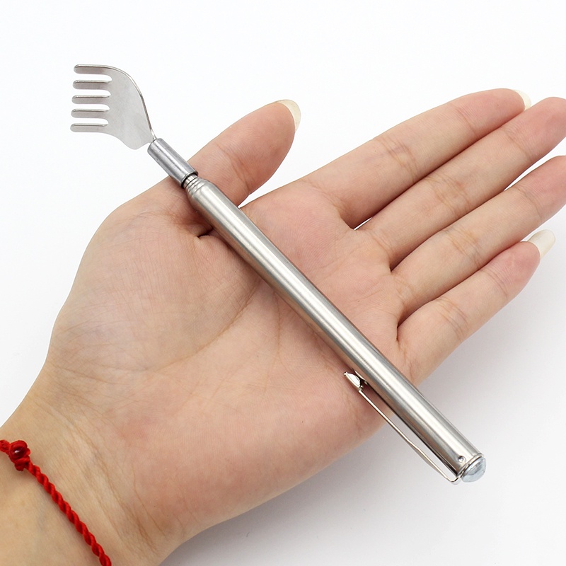 HOVELSHOP Garukan Punggung Pengaruk Badan Teleskopic Stainless Back Scratcher