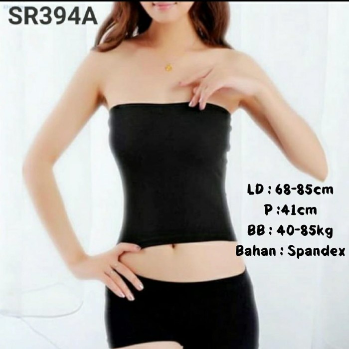 kaos kemben /Tanktop wanita crop kemben /dalaman atasan ABG /baju gros - TIPIS HITAM