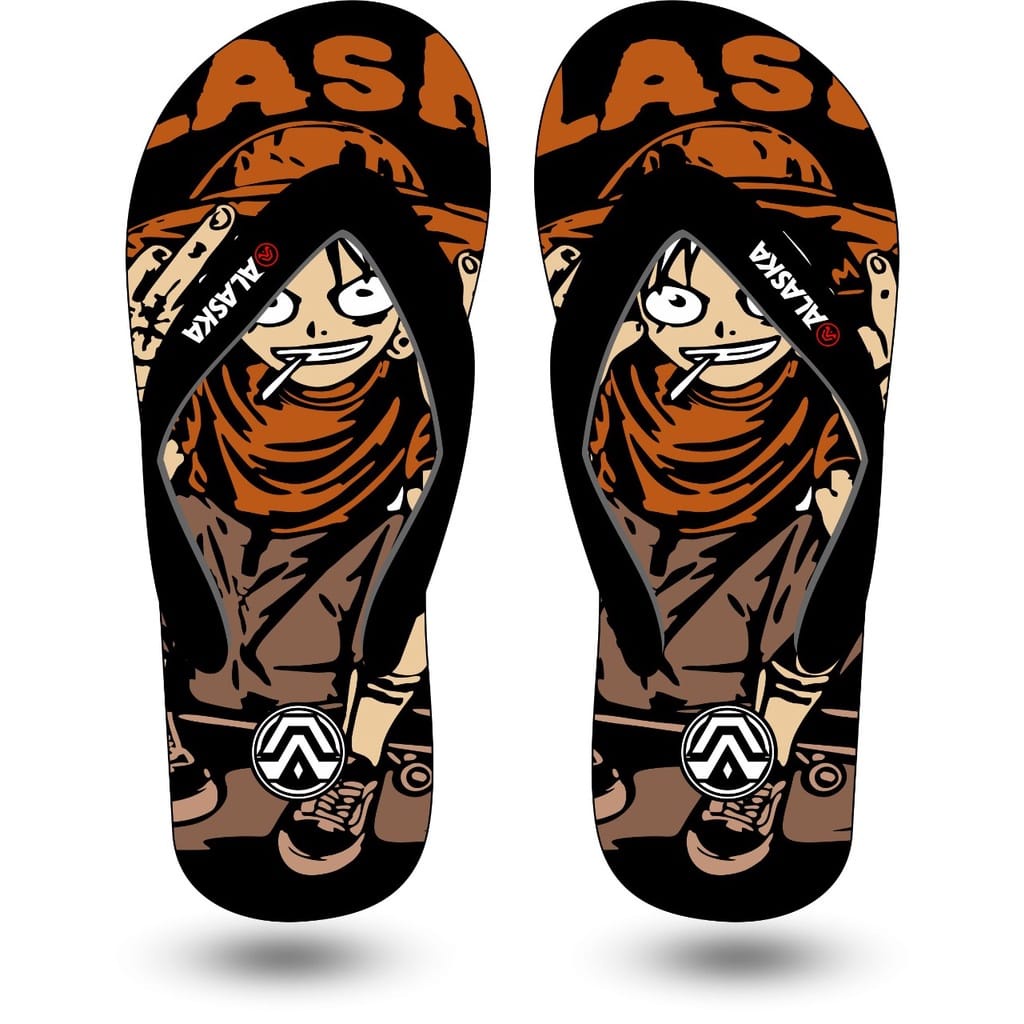 Sandal Jepit Pria Distro Kekinian terbaru termurah - Sandal Jepit Pria Printing Merk ALASKA