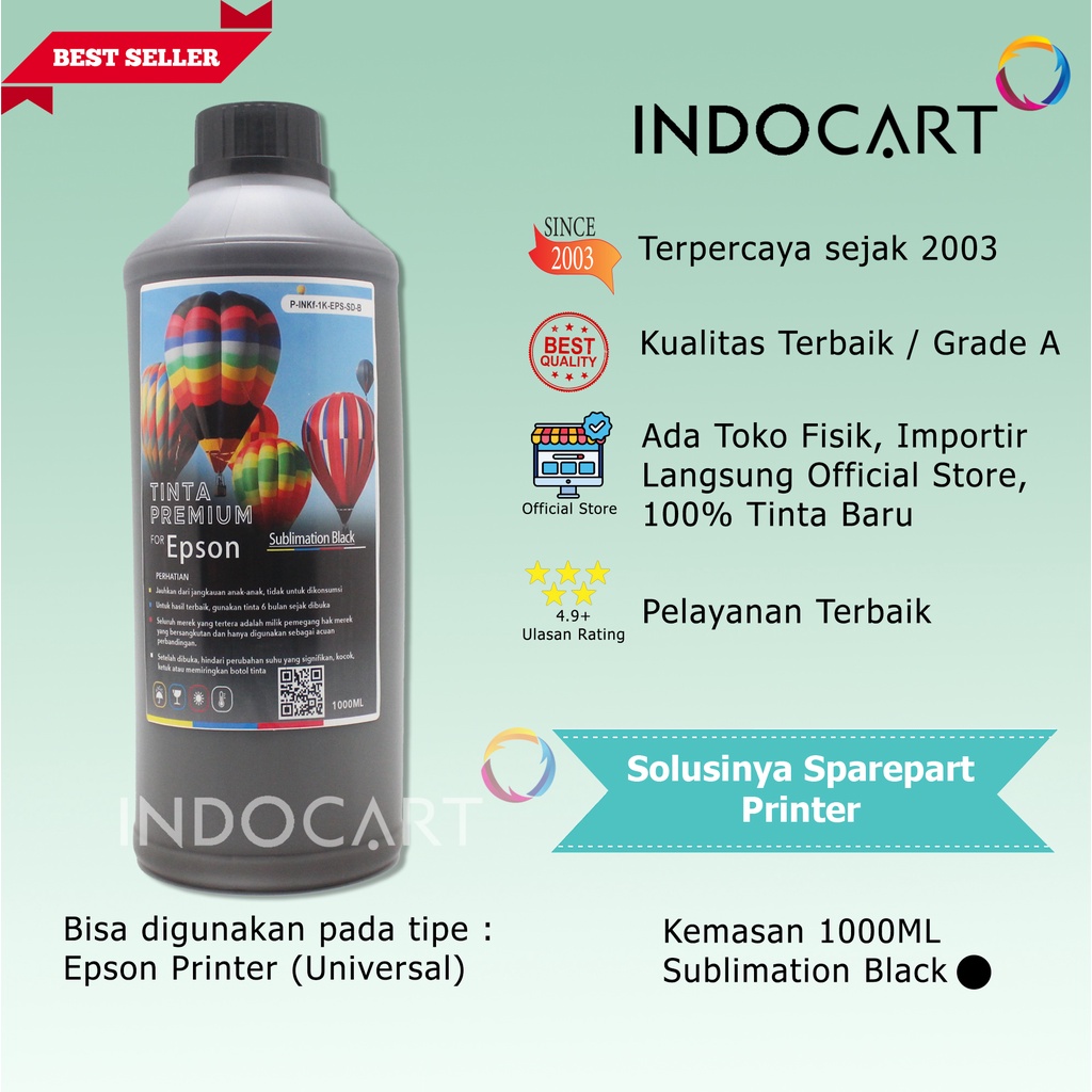 IndoCart Tinta Refill Premium Printer Epson-Sublim Sublimation Ink-1kg