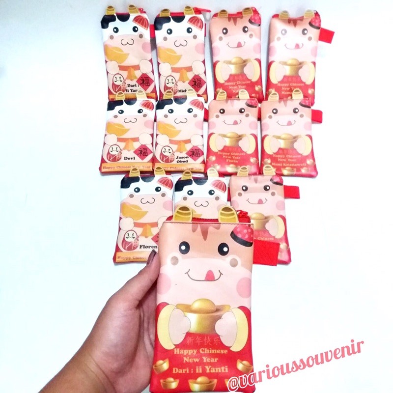 Custom Nama Dompet Angpao Imlek Shio Kelinci Rabbit Bunny Tahun 2023 Panjang Uang Tidak Dilipat Minim 10pcs