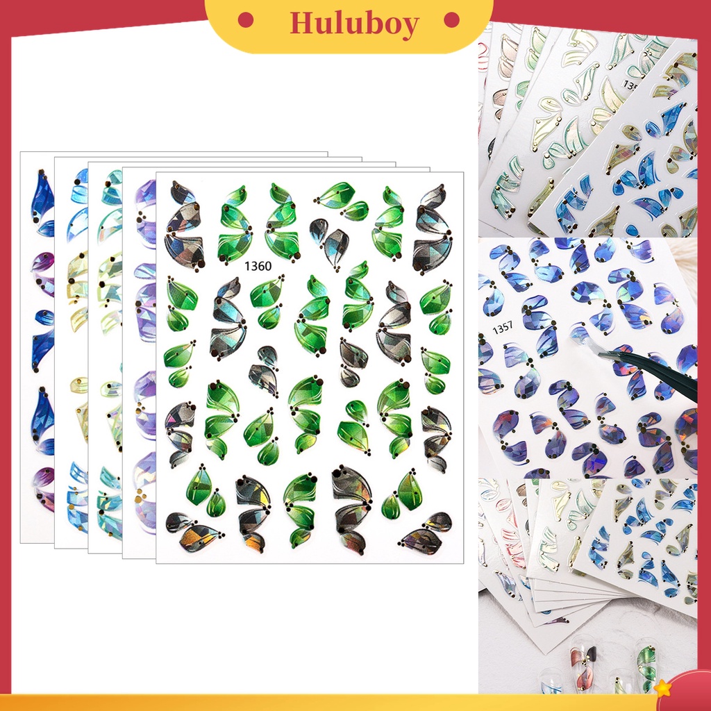 Huluboy Huluboy♡ Stiker Nail Art Desain Ballet Streamers Tanpa Lem Untuk Wanita