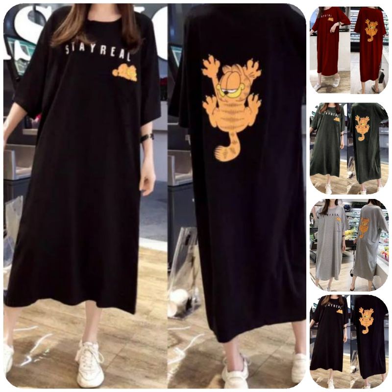 BALIKPAPAN Daster Santai Jumbo Spandex Katun Happy Girl Baju Tidur Pakaian Wanita Dress Kaos Jumbo