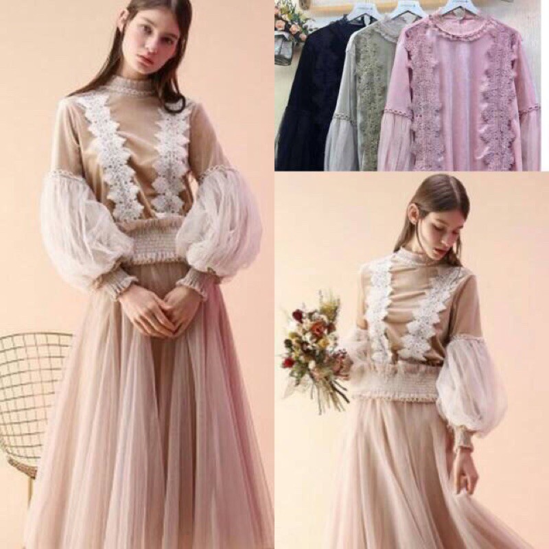 TIANA PUFFY TOP IMPORT PREMIUM BANGKOK / BLOUSE VELVET LENGAN LENTERA ORIGINAL IMPORT