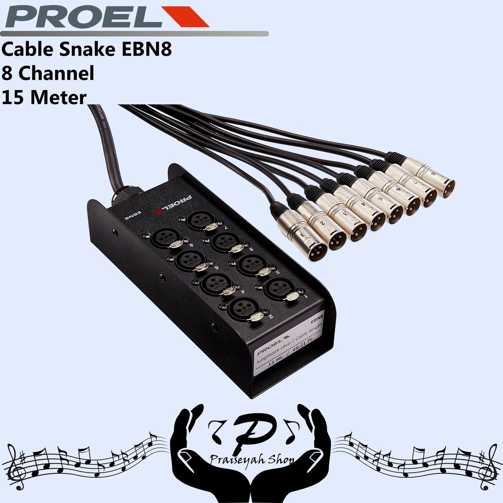 Snake Cable 8 In Channel 15 Meter Proel Original EBN8 Audio Stage Box
