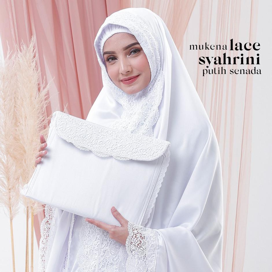 Bagus Dipakai.. MUKENA DEWASA JUMBO BAHAN SATIN VELVET SUPER ADEM SET TAS MOTIF LACE SYAHRINI