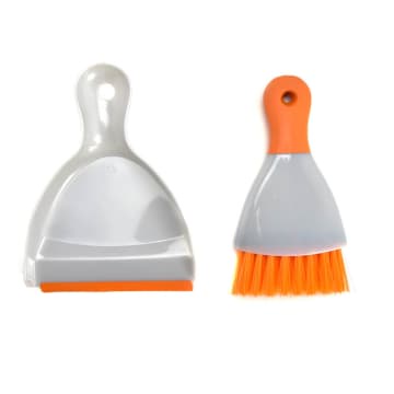 ACE Sapu Dan Pengki Mini  MINI DUSTPAN W/ BRUSH ORG GRY 5600 - Oranye Abu Abu