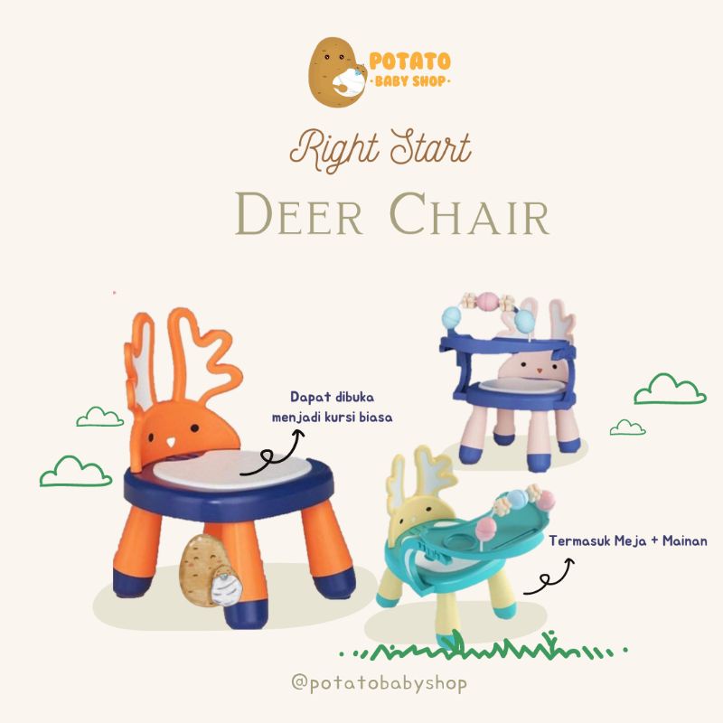 Right Start 3in1 Deer Chair With Toys - Kursi Anak