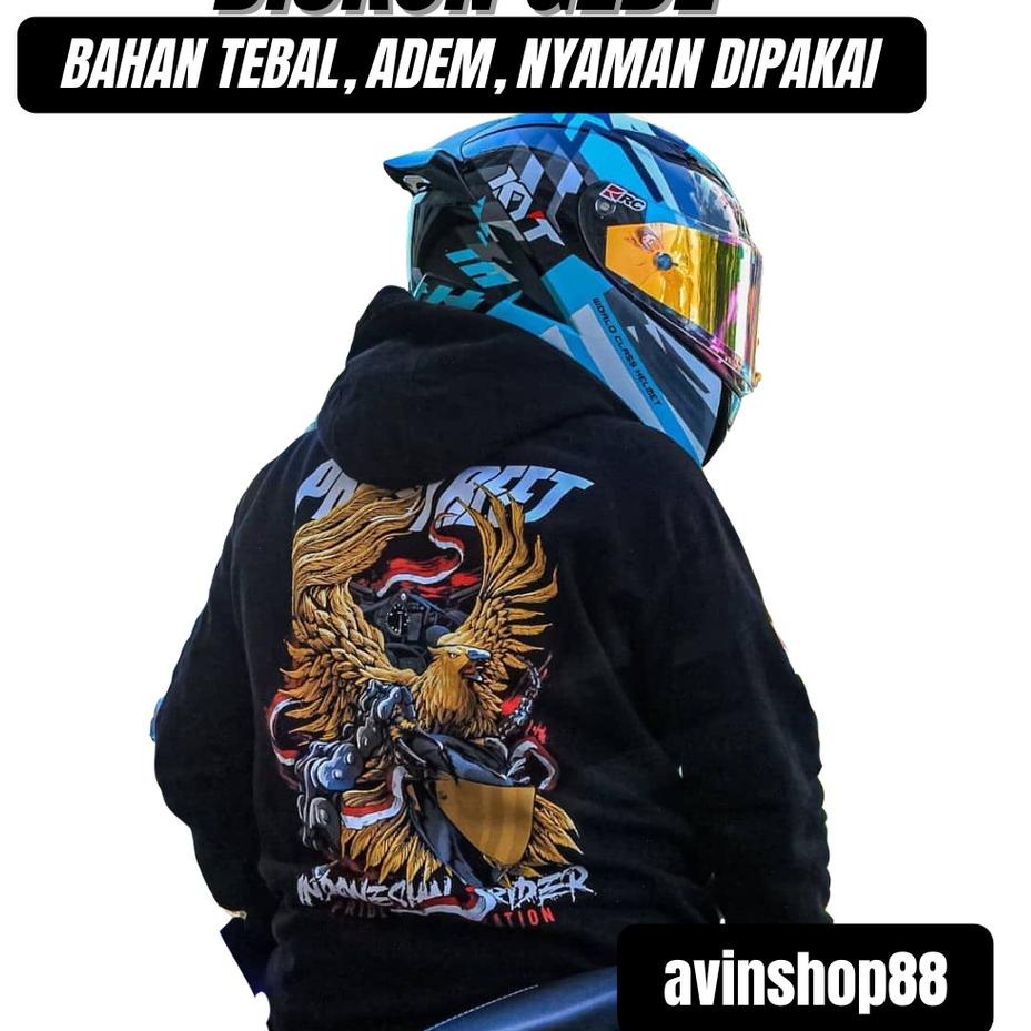 오 Hoodie Sunmori Prostreet Garuda Edisi HUT Indonesia Rider Hoodie Prostreet Jaket Prostreet Jaket S