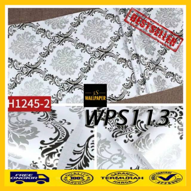 Wallpaper Dinding Batik Hitam Silver Wallpaper Wallpaper 3D Wallpaper