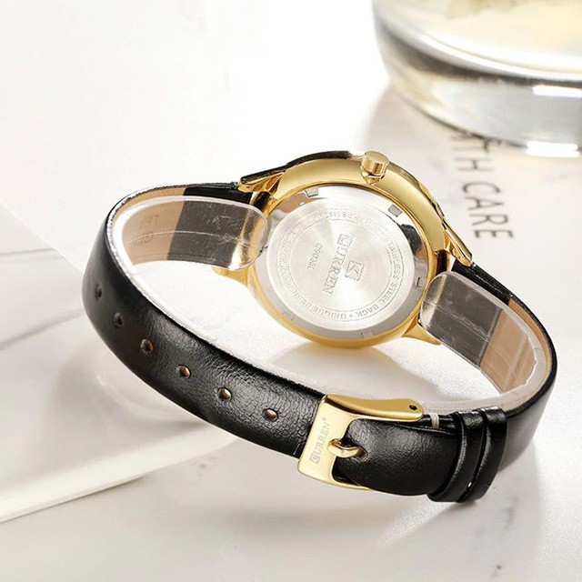 CURREN 9035 Jam Tangan Wanita Analog Tali Kulit Chronograph Aktif WATCHKITE WKOS