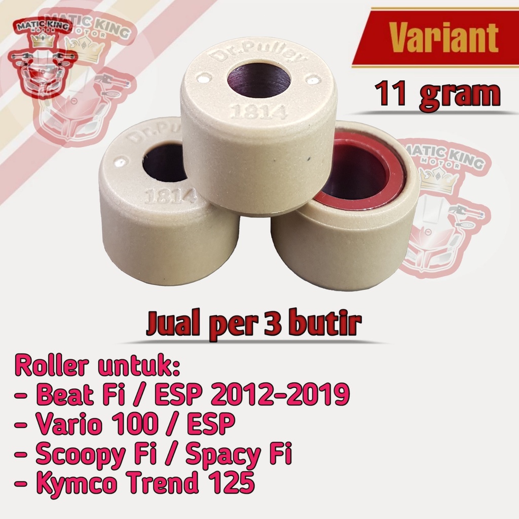 Roller racing Beat Vario Scoopy Spacy 110 Fi ESP Dr pulley tipe 1814 per 3 butir