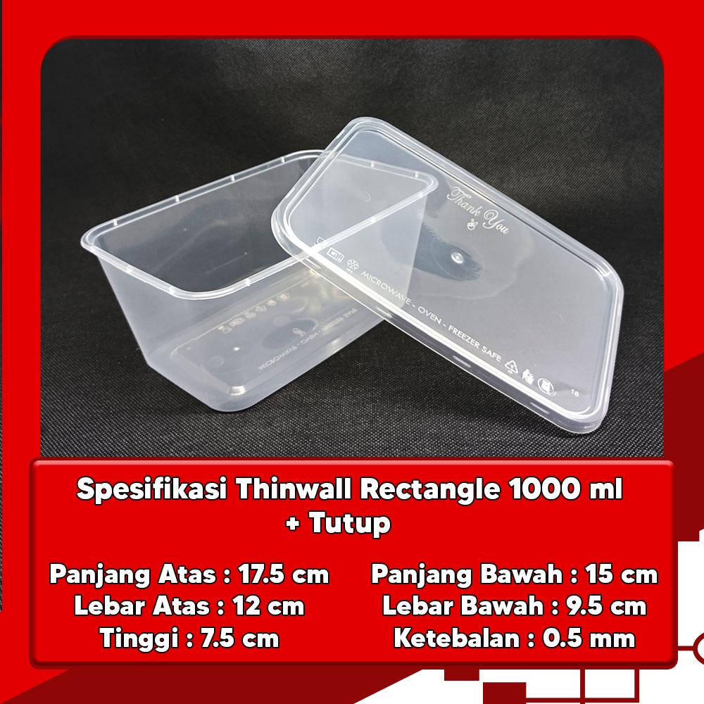 KOTAK MAKAN RECTANGLE 1000ML