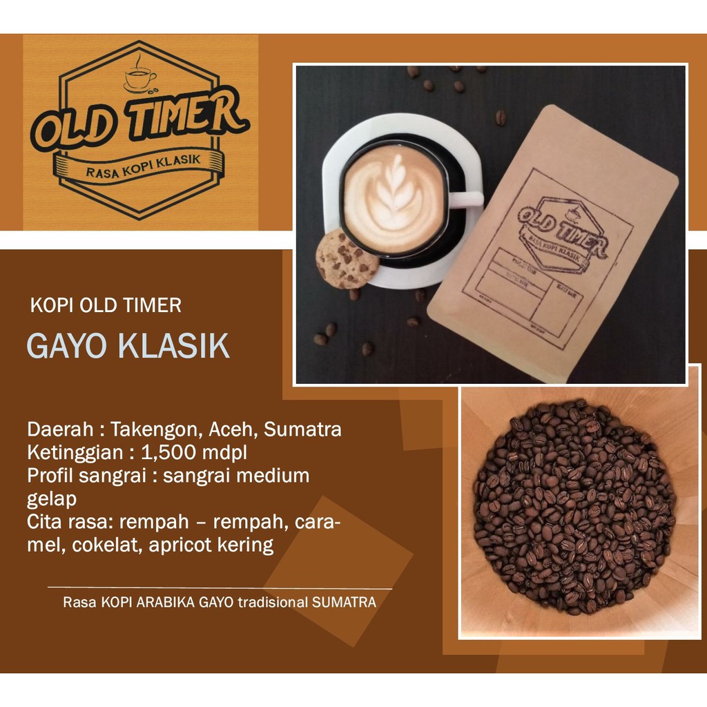 

Kopi 100% arabika murni aceh Sumatra Gayo 200 gr premium coffee bean biji / bubuk Old Timer