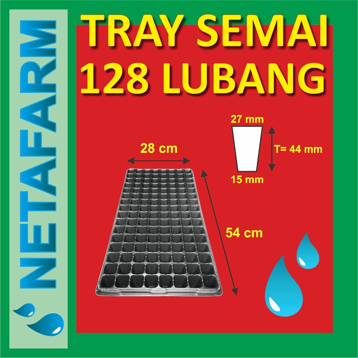 Tray Semai 128 Lubang Traypot Pot Seed Tray Biji Bibit Hidroponik - Set 6 pcs