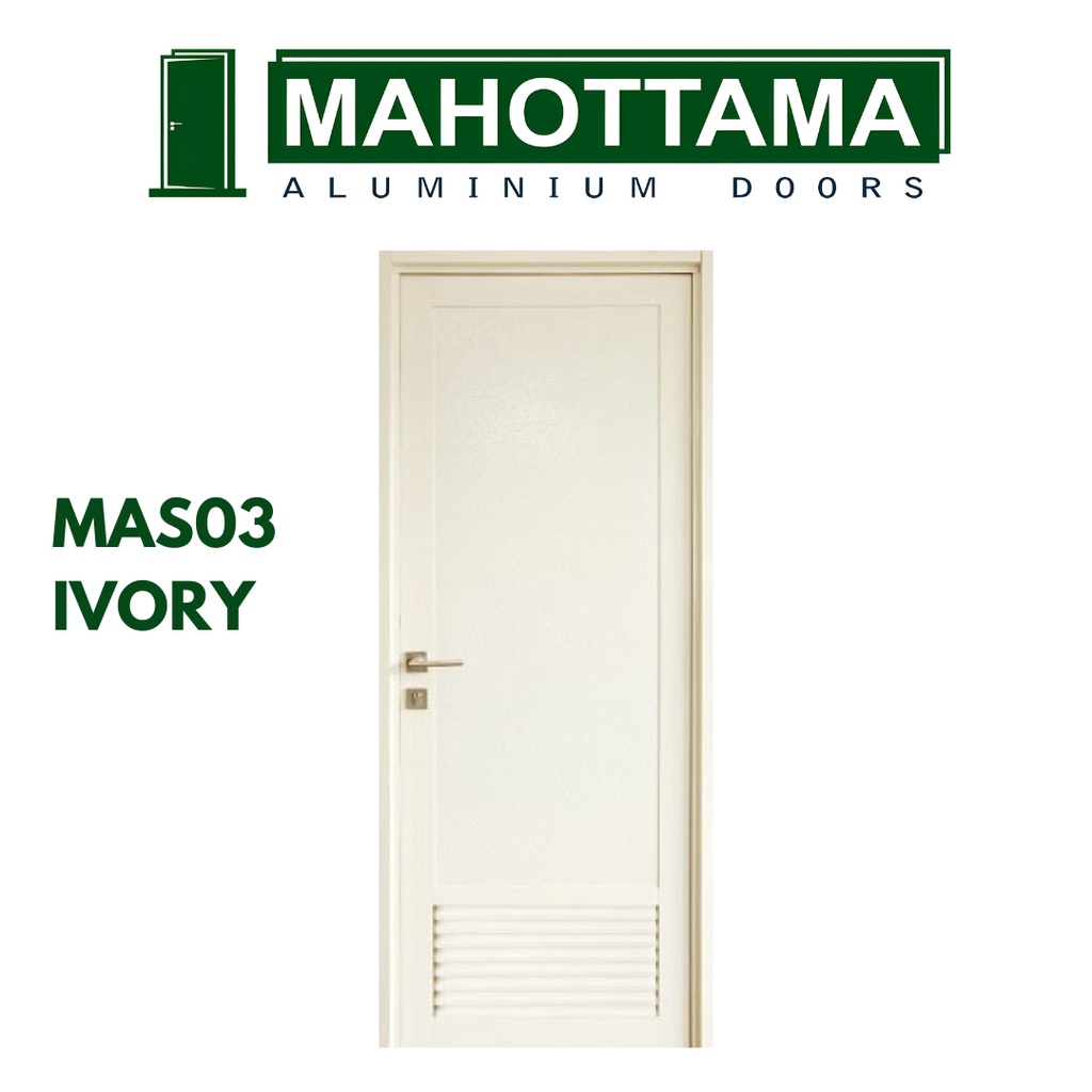 Pintu Aluminium Swing Kamar Mandi Murah Sliding Door Kamar Tidur Anti Rayap Anti Karat Baja Kusen Rumah-Ivory