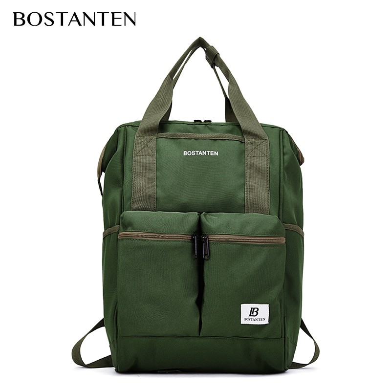  Bostanten Tas Ransel Canvas Warna Hitam Merah Hijau 