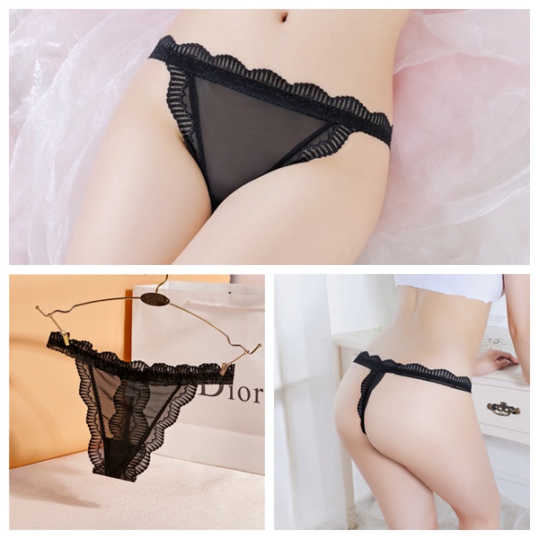 G String Wanita Transparan Celana Dalam Sexy Mini Renda Lucu Low Waist Thongs 3C225