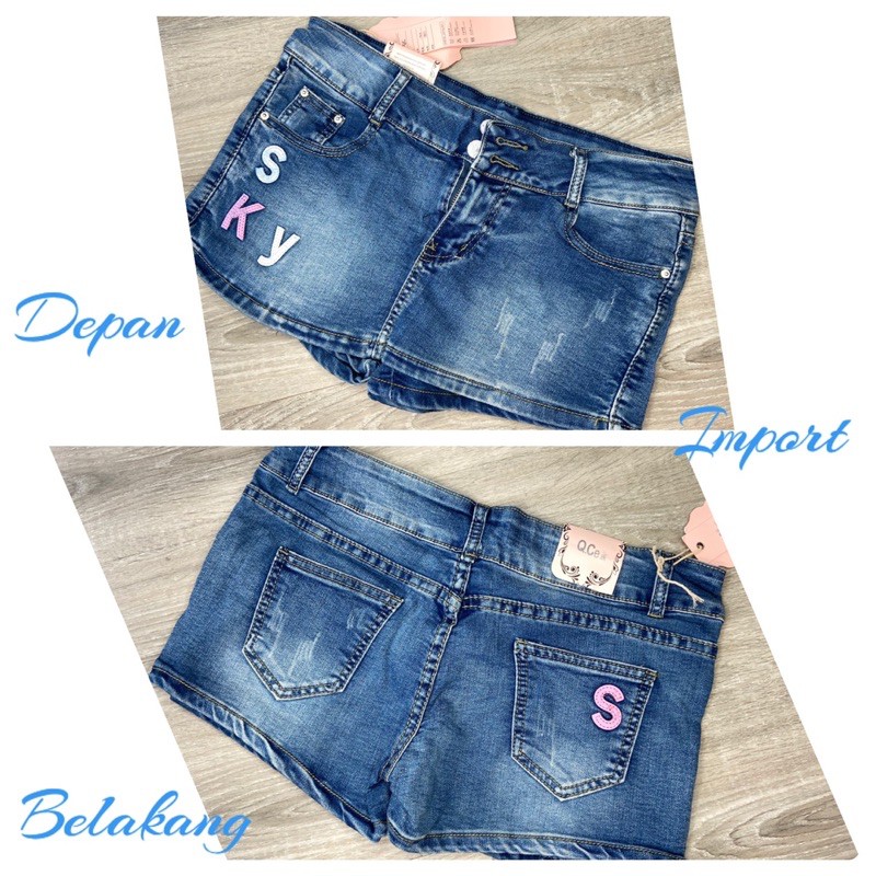 celana rok import / celana rok jeans / celana rok pendek wanita /  cln rok sky