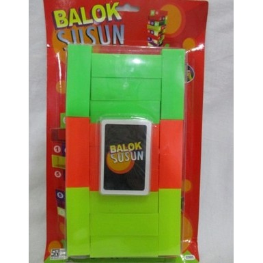 Mainan Balok Susun + Kartu / Mainan Edukatif Anak/Mainan Uno Stacko