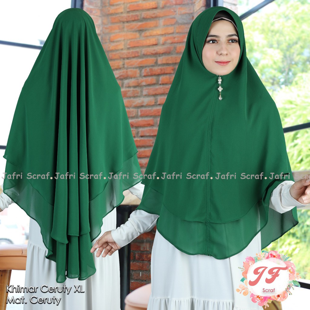 Khimar ceruty babydoll 2 layer jumbo