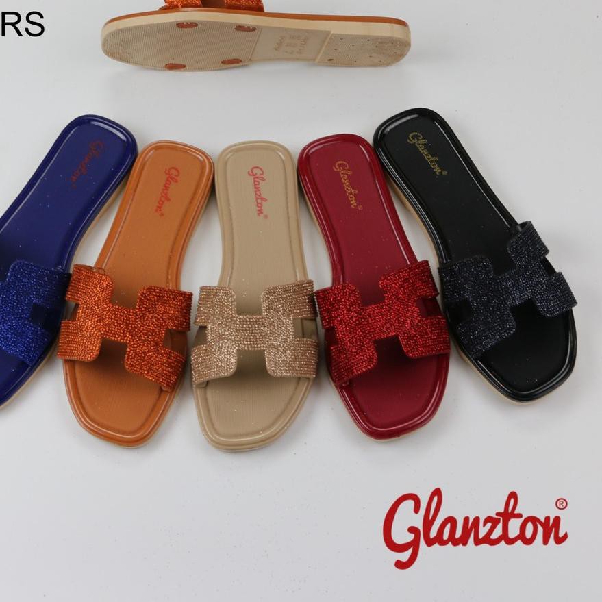 Terlaris..  Glanzton - Flat Shoes Jelly Wanita - Sepatu Balet Jelly Wanita Model bling Simple 1838H