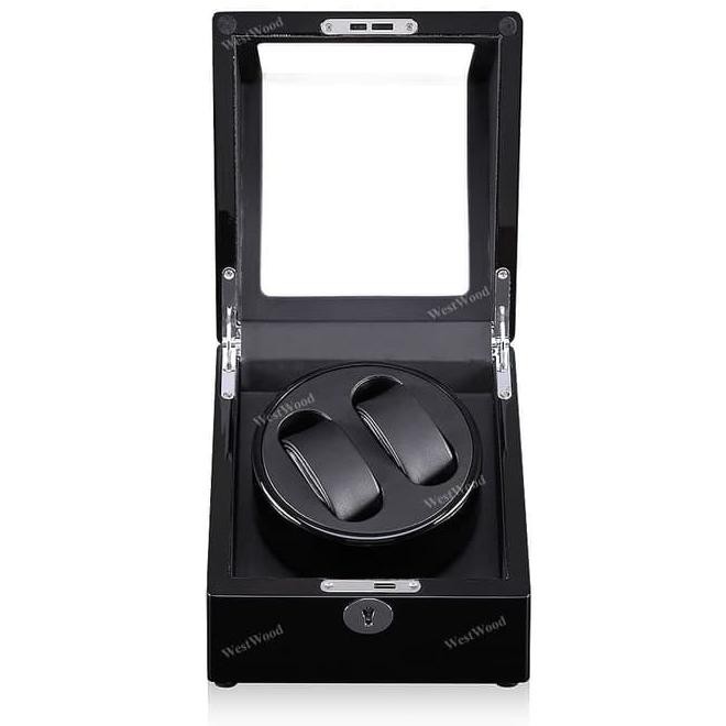 Cjw1 Automatic Watch Winder / Pemutar Jam Tangan Otomatis 2 Slots - Black - Hitam Ayil